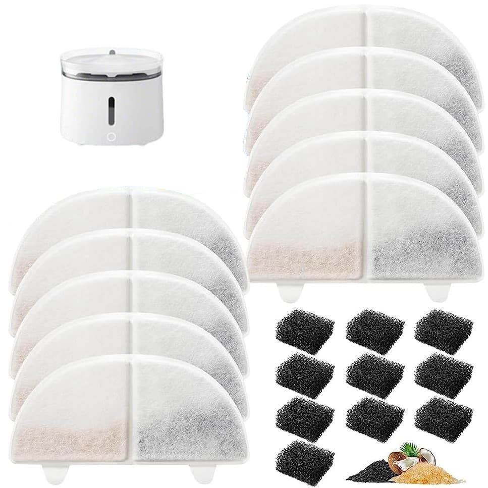 20 Unidades De Filtros De Substituição Adequados Para Fonte De Água Gatos Sem Fio Homerunpet WF20 CF20