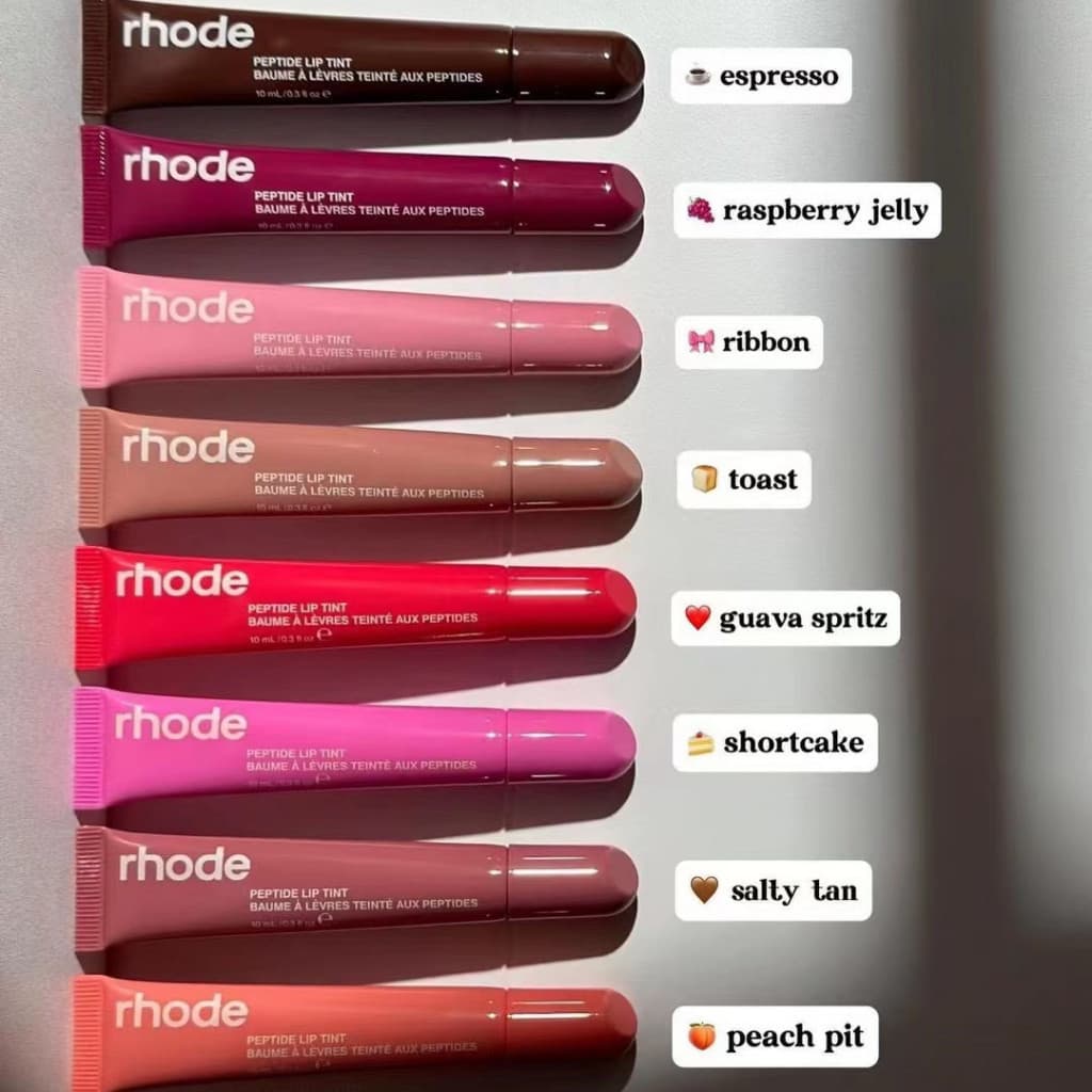 Rhode Hailey Peptide Batom Hidratante Bálsamo Labial Colorido Framboesa Fita Torrada Espresso Lip Gloss Esmalte