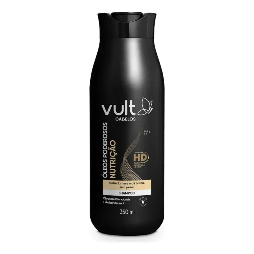Shampoo Nutrição Sem Sal Ação Profunda Fio A Fio Mais Brilho Vult Cabelos Shampoo Óleos Poderosos Nutrição Vult Cabelos