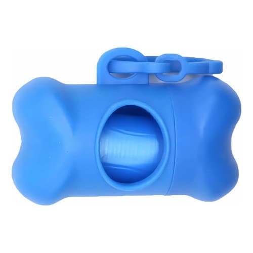 Kit Suporte Cata Caca Pet Com Refil Saquinhos Cães E Gatos Azul