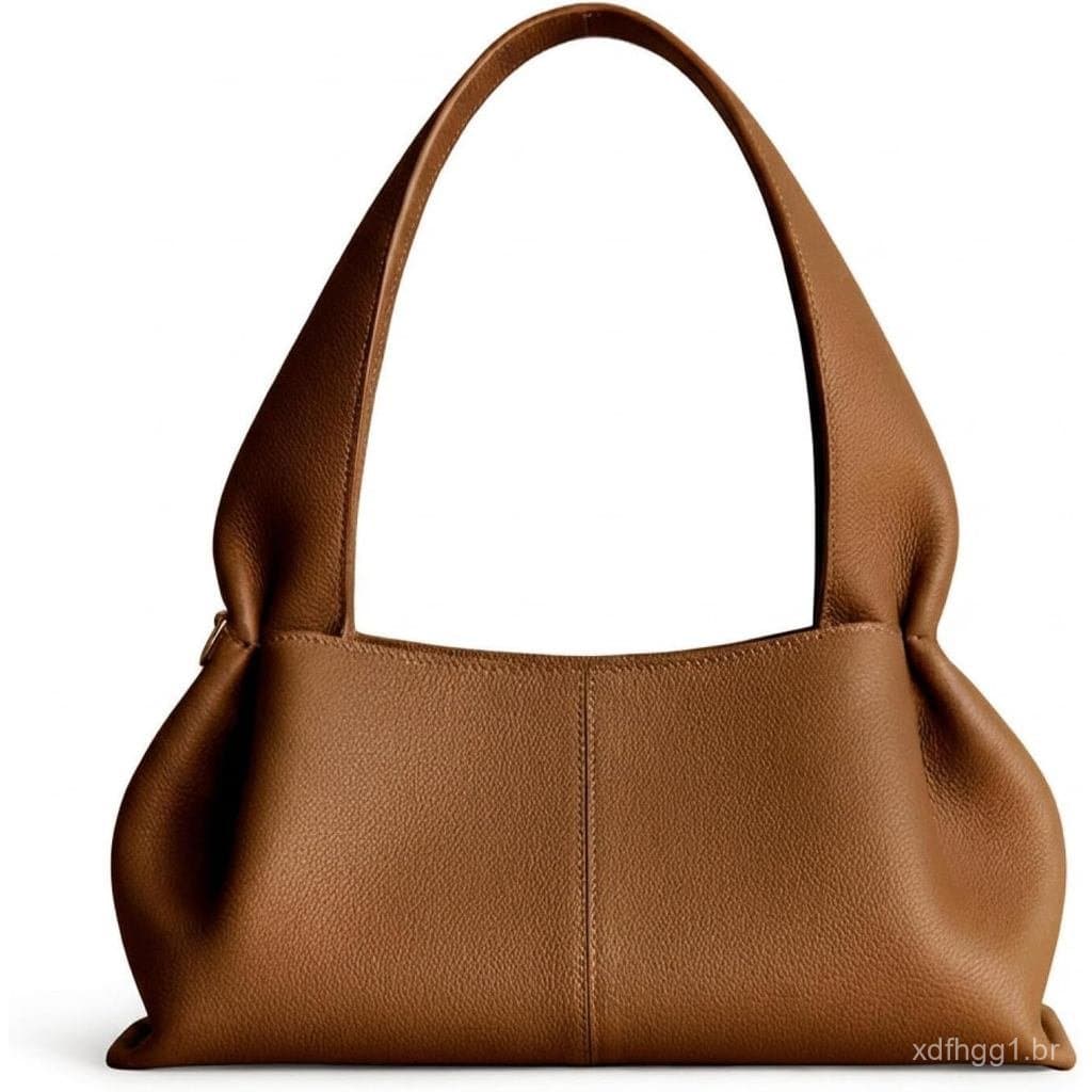 Bolsa Clutch Estilo Cloud Pouch com Pregas Naturais, Alça de Ombro Extensível, Bolsa de Axila e Transversal
