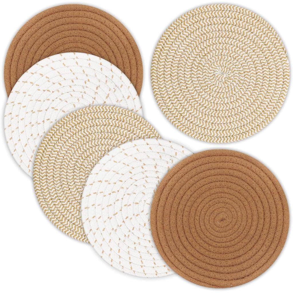 Suportes para panelas e pratos quentes, 6 peças de almofadas térmicas de 8 polegadas (aprox. 20,3 cm), suportes para pan