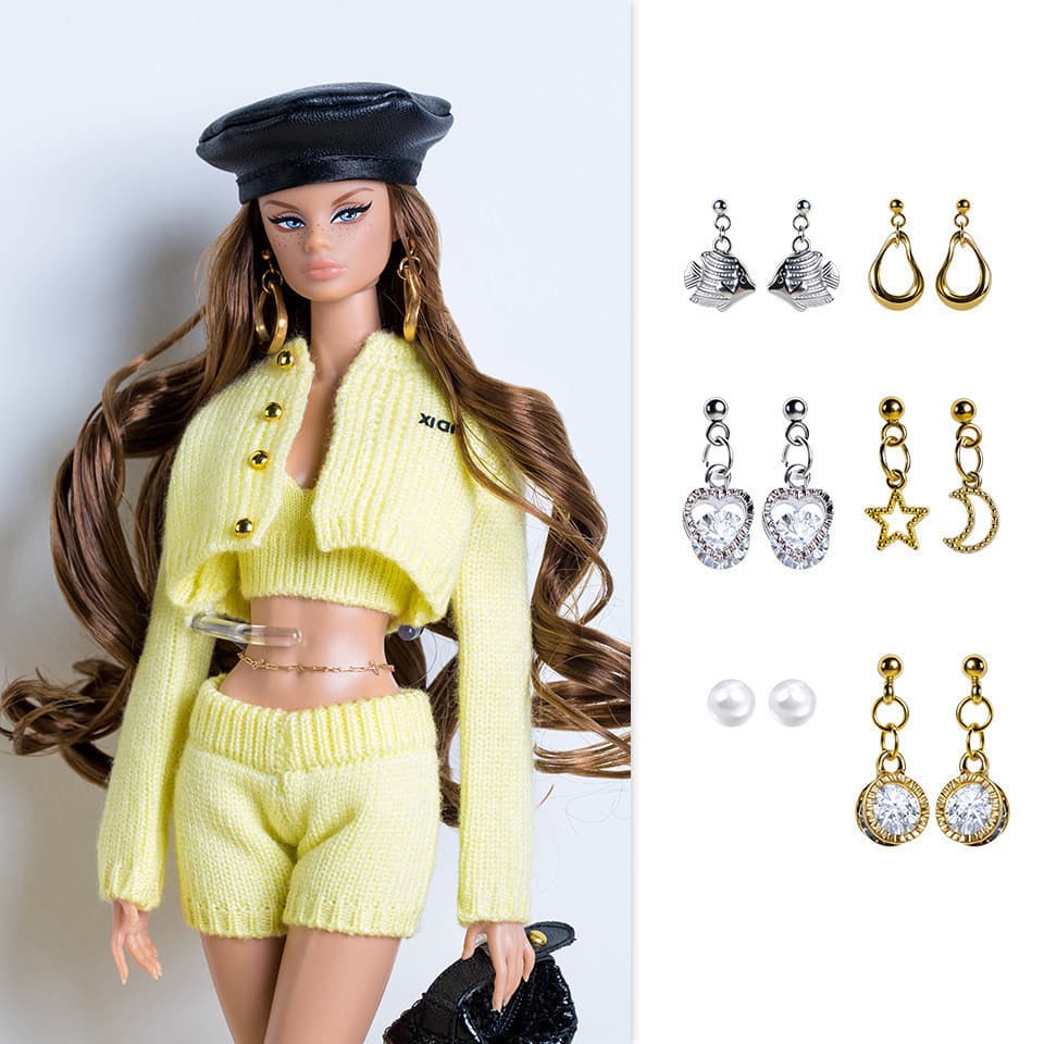 Boneca de supermodelo de fada Original genuína Fairy Princess Brincos de edição de colecionador de alta qualidade Joias