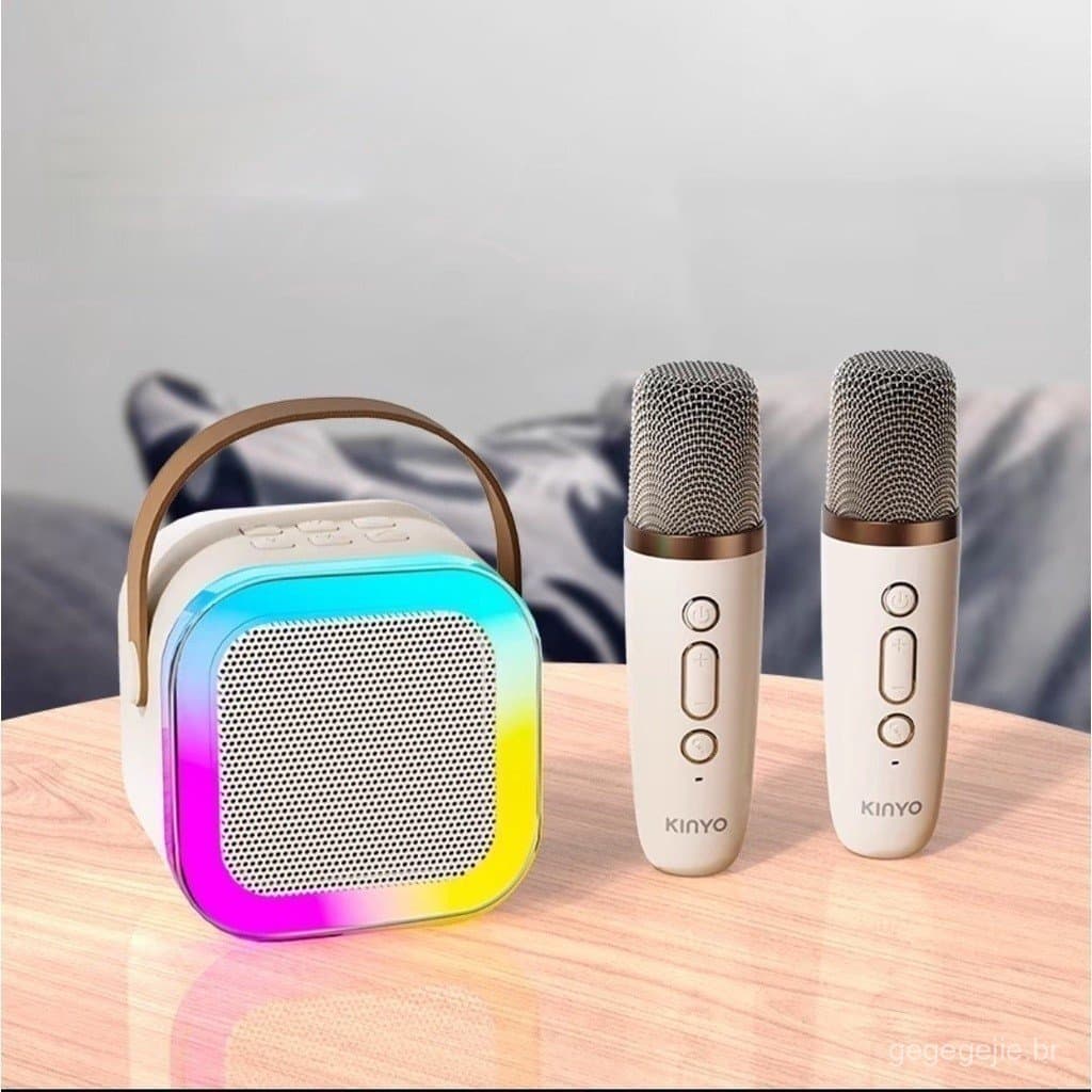 K12 Caixa de Som bluetooth Alto-Falante Karaoke Microfone Duplo Sem Fio