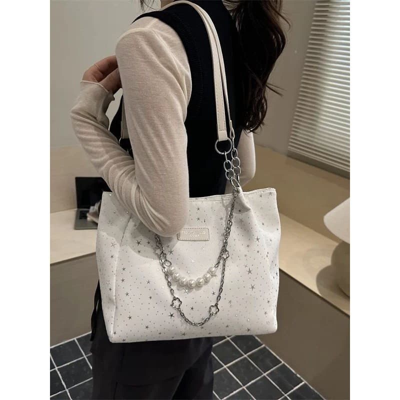 Estilo feminino estrela impressão saco feminino novo estilo grande capacidade Commuter