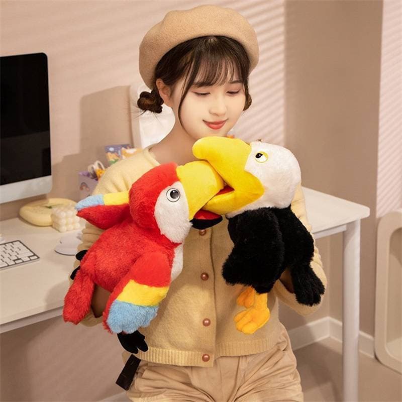 [baipestoner] 35cm Novos 6 Estilos de Brinquedos de Pelúcia Fantoche de Mão: Tucano, Papagaio, Águia, Águia-Cabeçuda, Pa