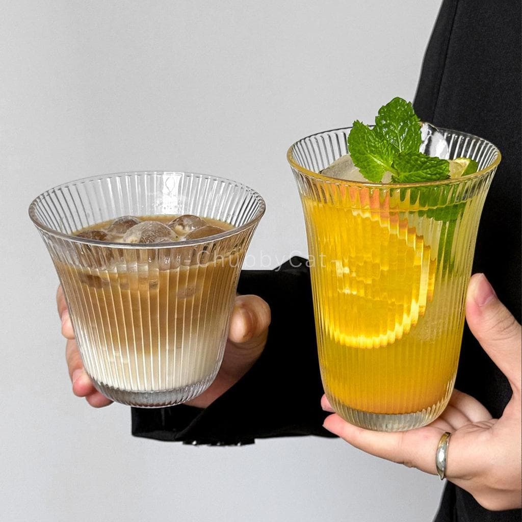 Copo de vidro de fundo grosso estilo retrô japonês, copo para cold brew estilo ins, copo para iced Americano latte, copo