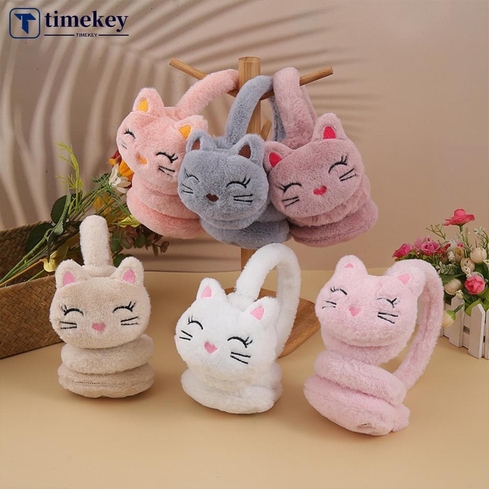 Adorável Gato Dos Desenhos Animados De Pelúcia Quente Earmuffs Tipo Bandana Capas De Ouvido Earmuff Vento Frio R