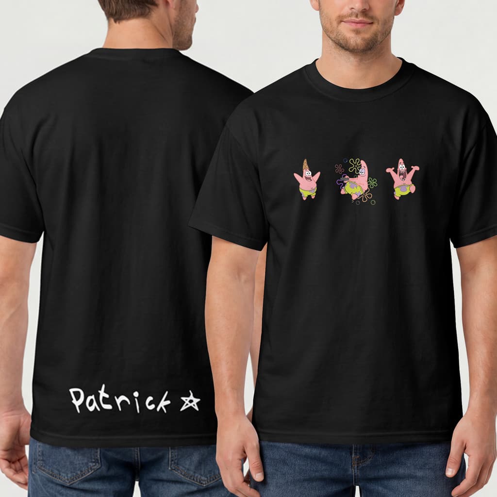 Camiseta Estampada Patrick Estrela Fundo Do Mar Esponja Bob Algodão  HT Co.