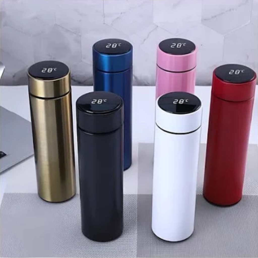 Garrafa Térmica Inox 500ml com Sensor Display LED Touch Marcador de Temperatura E Filtro Chá