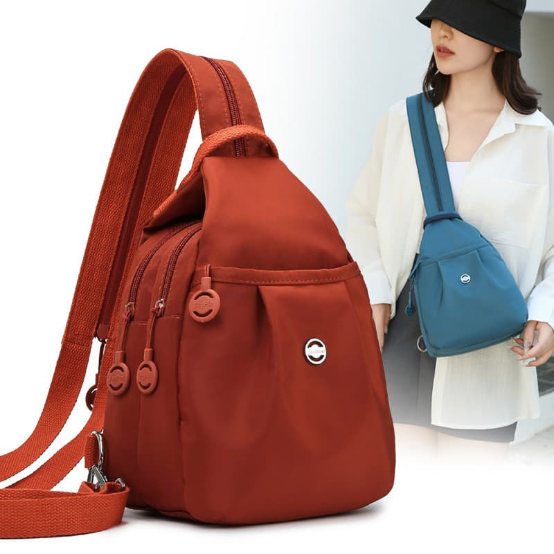 Bolsa Transversal Feminina Nylon Multicamadas Leve Antifurto