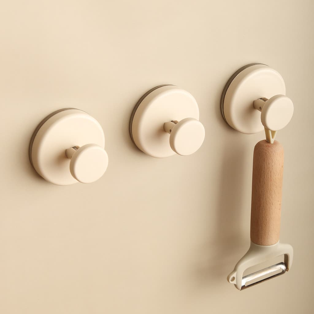 [Estoque pronto] Ventosa Dopamina Gancho sem perfuração Banheiro Porta da cozinha Maçaneta da porta traseira Maçaneta mo