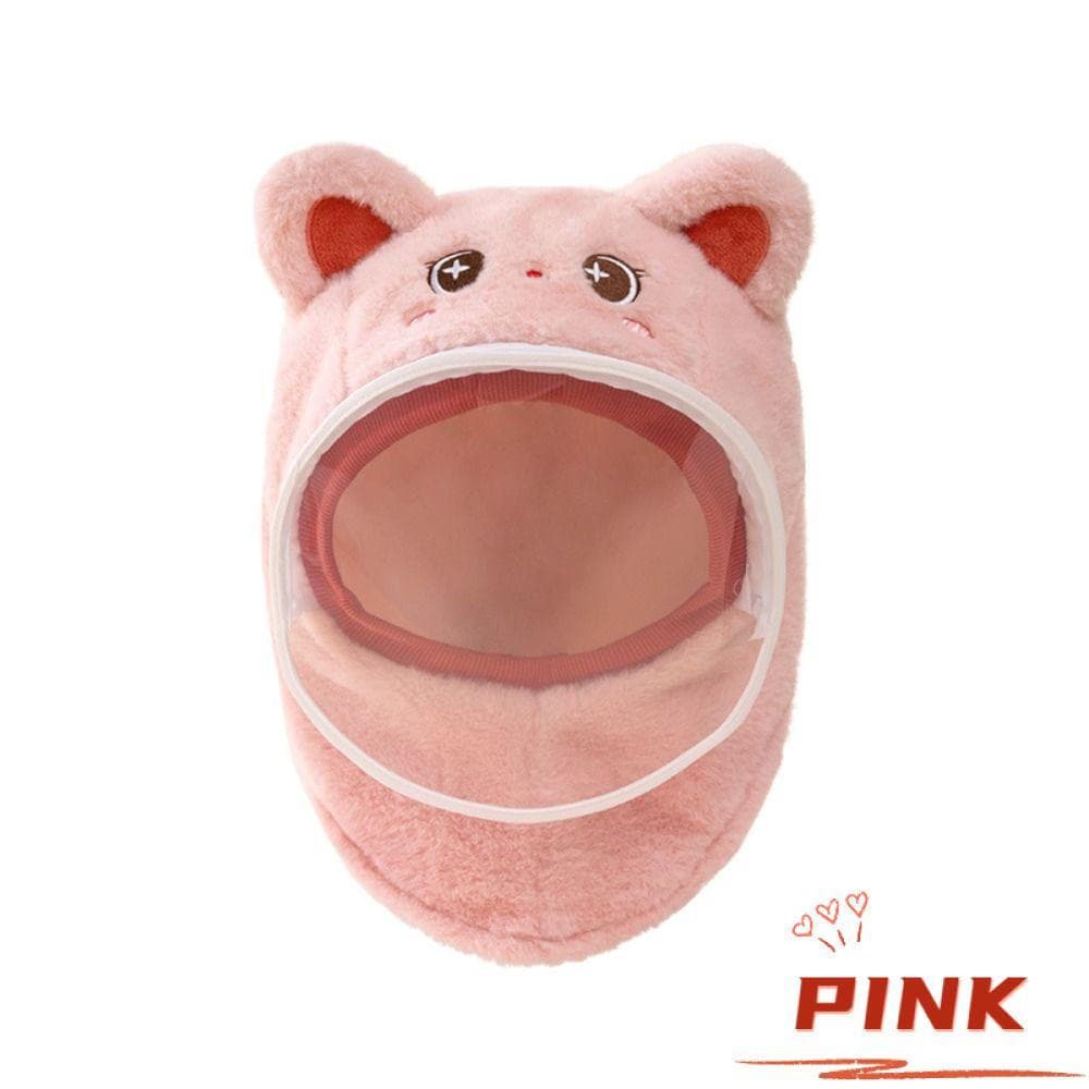 PINK1 Chapéu De Lenço Integrado De Desenho Animado , Grosso De Proteção De Ouvido À Prova De Vento , Capa Facial De Pelú