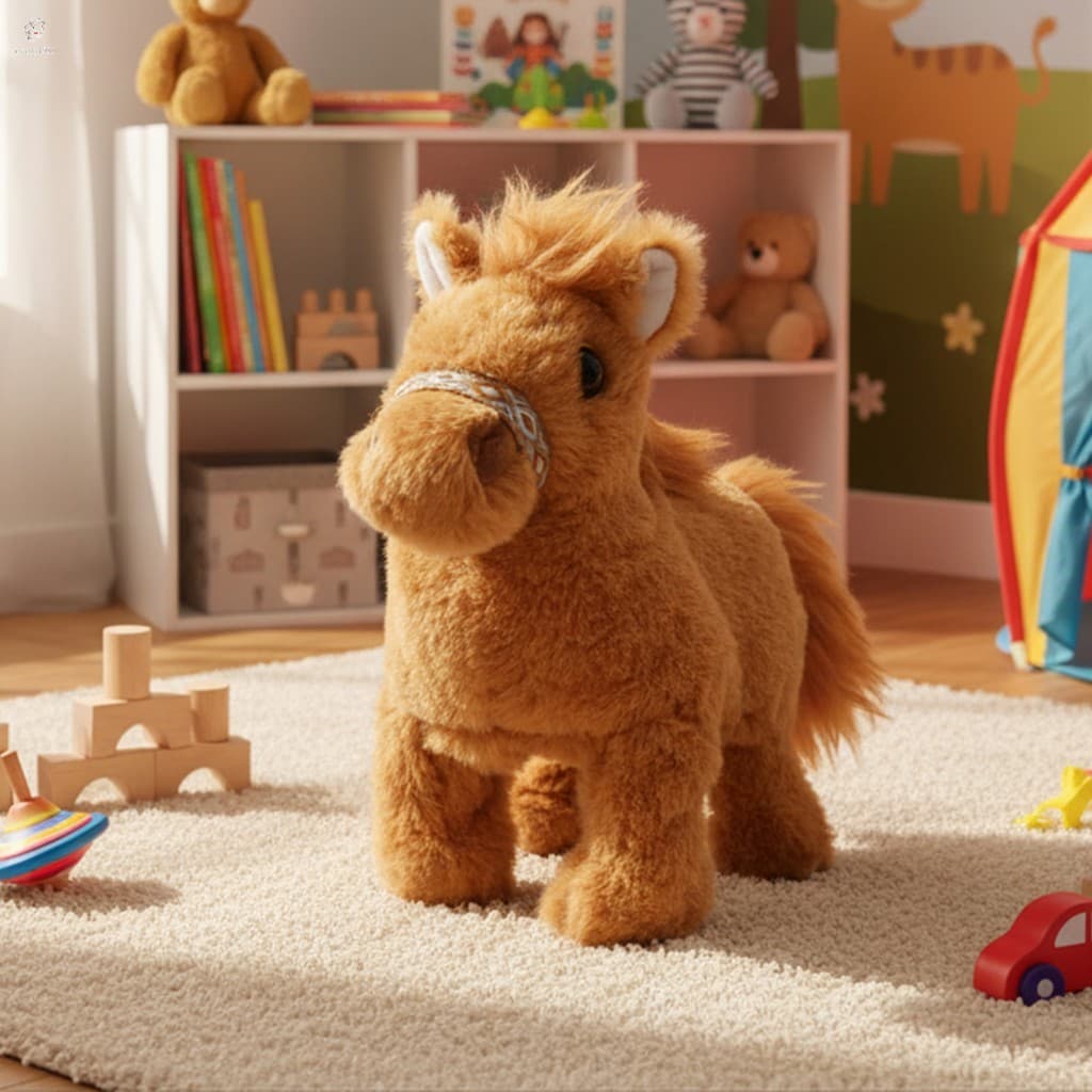 Brinquedo De Pelúcia Interativo Do Pônei Robô Movimento Som-Bicho Macio Realista Para Crianças