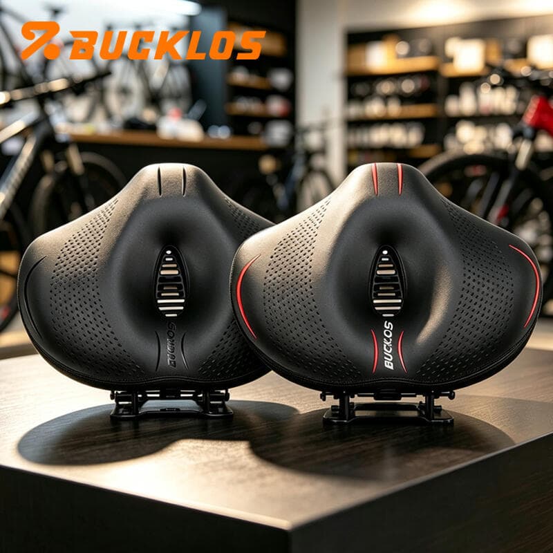 Bucklos Assento De Bicicleta Extra Largo Sem Nariz , Confortável , Espuma De Memória , Ergonômico , Para Exercícios , MT