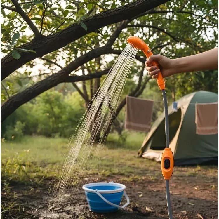 Chuveiro Portátil Camping Ducha Veicular Carro Banho Mangueira Esguicho Lava Viagem Acampa