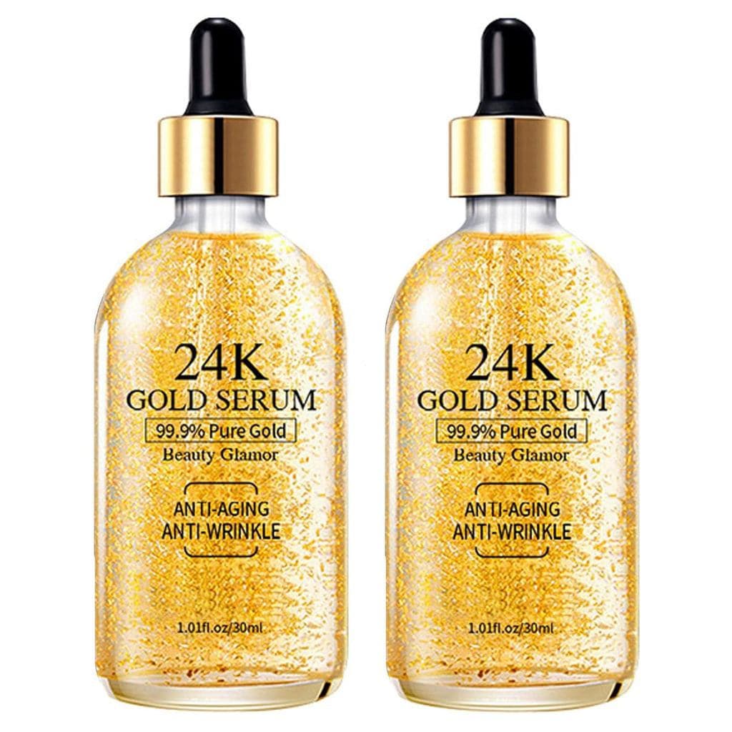 Sérum de Ouro 24K para o Rosto, 2 Unidades, Hidratante Anti-Idade para Uniformizar o Tom da Pele com Vitamina, Sérum Int