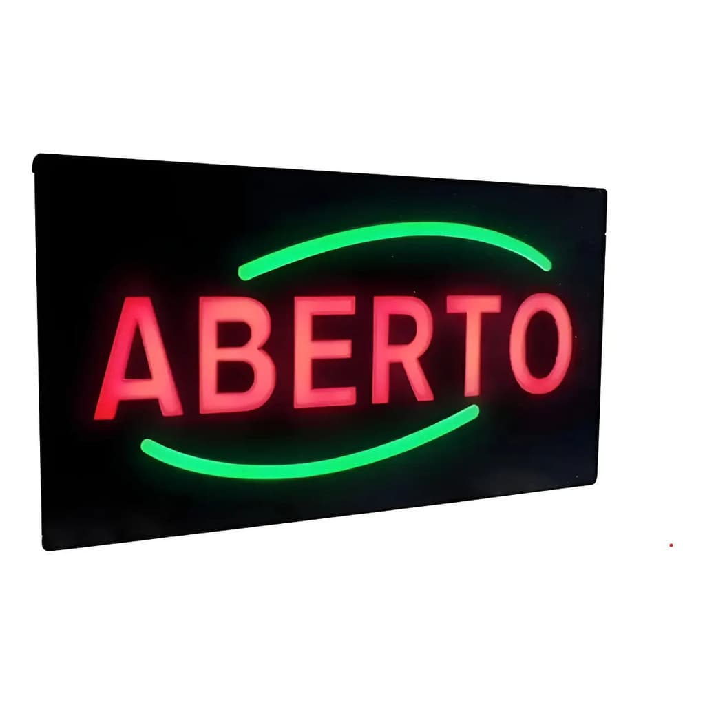 Placa Painel Led  Luminoso Aberto Piscando 3 Modos - Bivolt