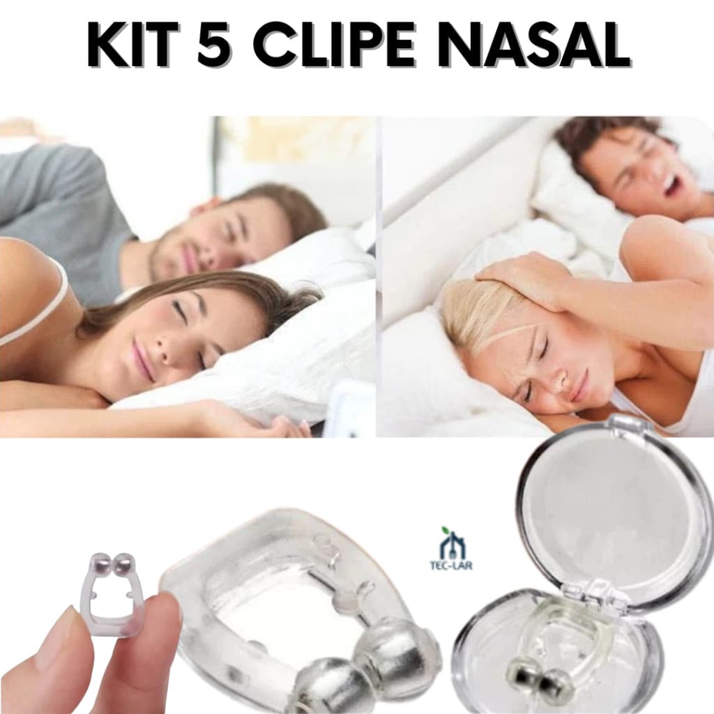 Kit 5 Clipe Nasal Magnético Anti Ronco Silicone – Sono Sem Interrupções