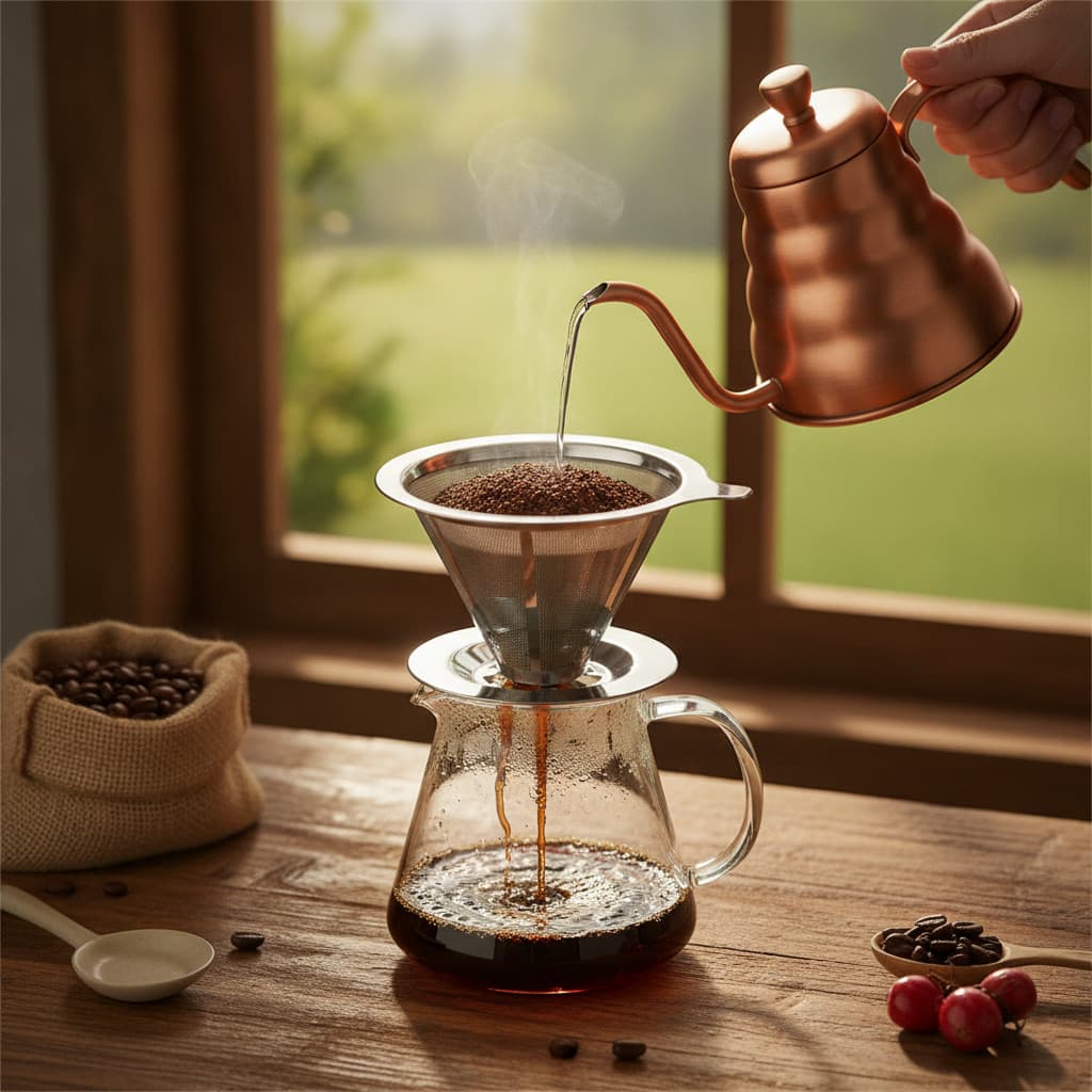 Filtro Coador de Café Aço Inox 103 Permanente Premium Reutilizável Para Sabor Puro