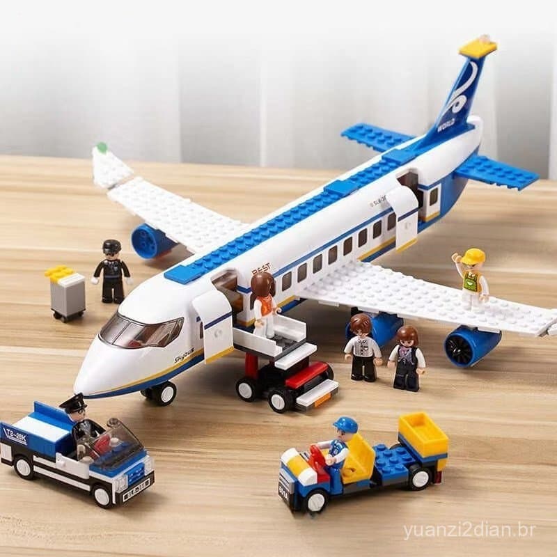 P5MU 463 peças compatíveis com blocos de montar modelo de avião Lego City e brinquedos de quebra-cabeça para crianças