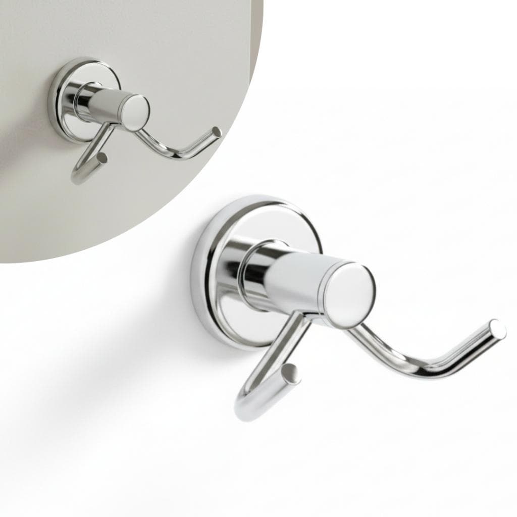Kit 03 Cabide Duplo Inox P/ Banheiro Gancho Toalheiro De Parede FIxação Dupla