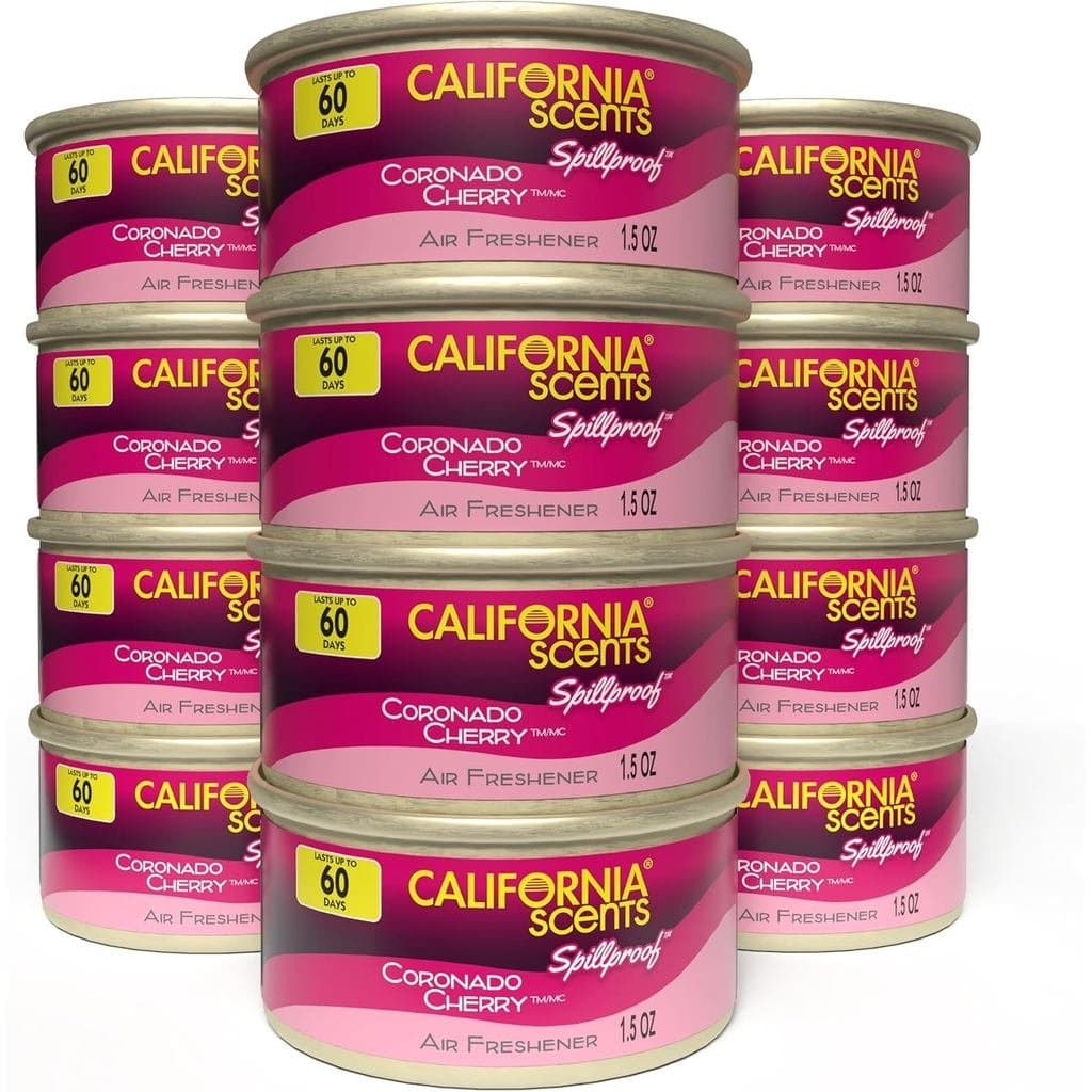 Aromatizador de Ar e Neutralizador de Odores da California Scents, Conjunto de 12 Latas à Prova de Derramamento para Cas