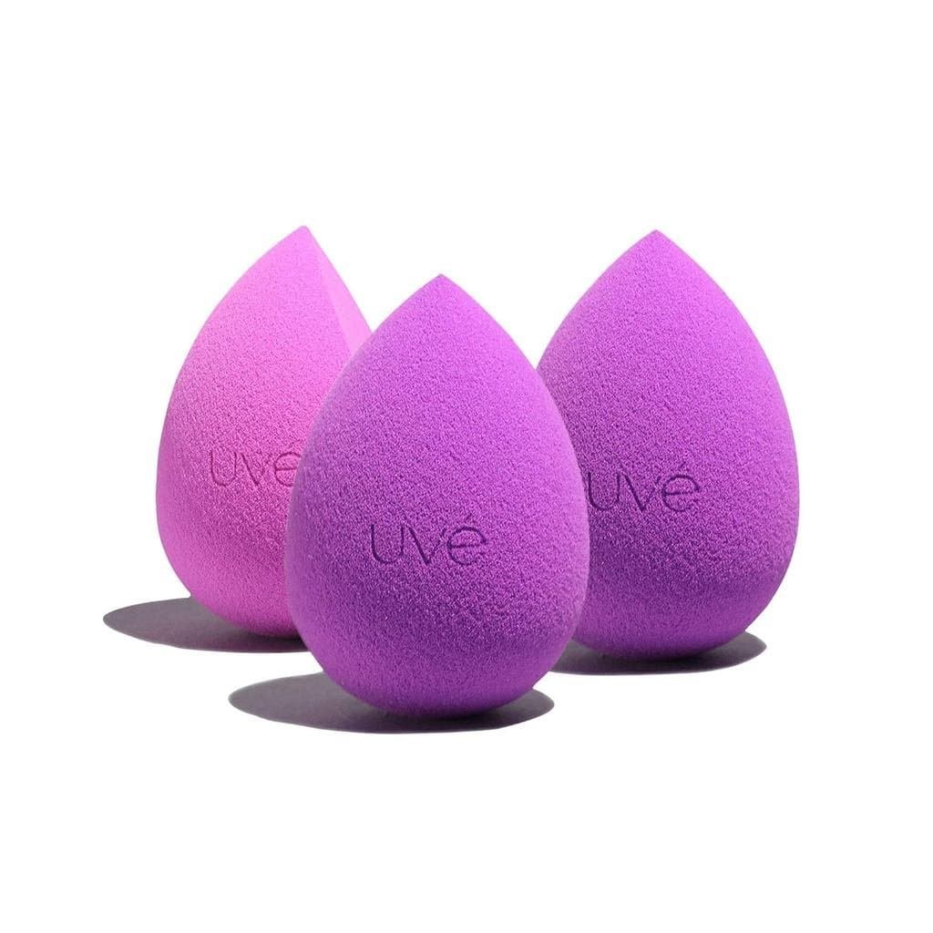 Esponja de Maquiagem UVé Beauty, Kit com 3 Peças - Esponjas de Maquiagem Violetas para Aplicação de Bases, Pós e Cremes