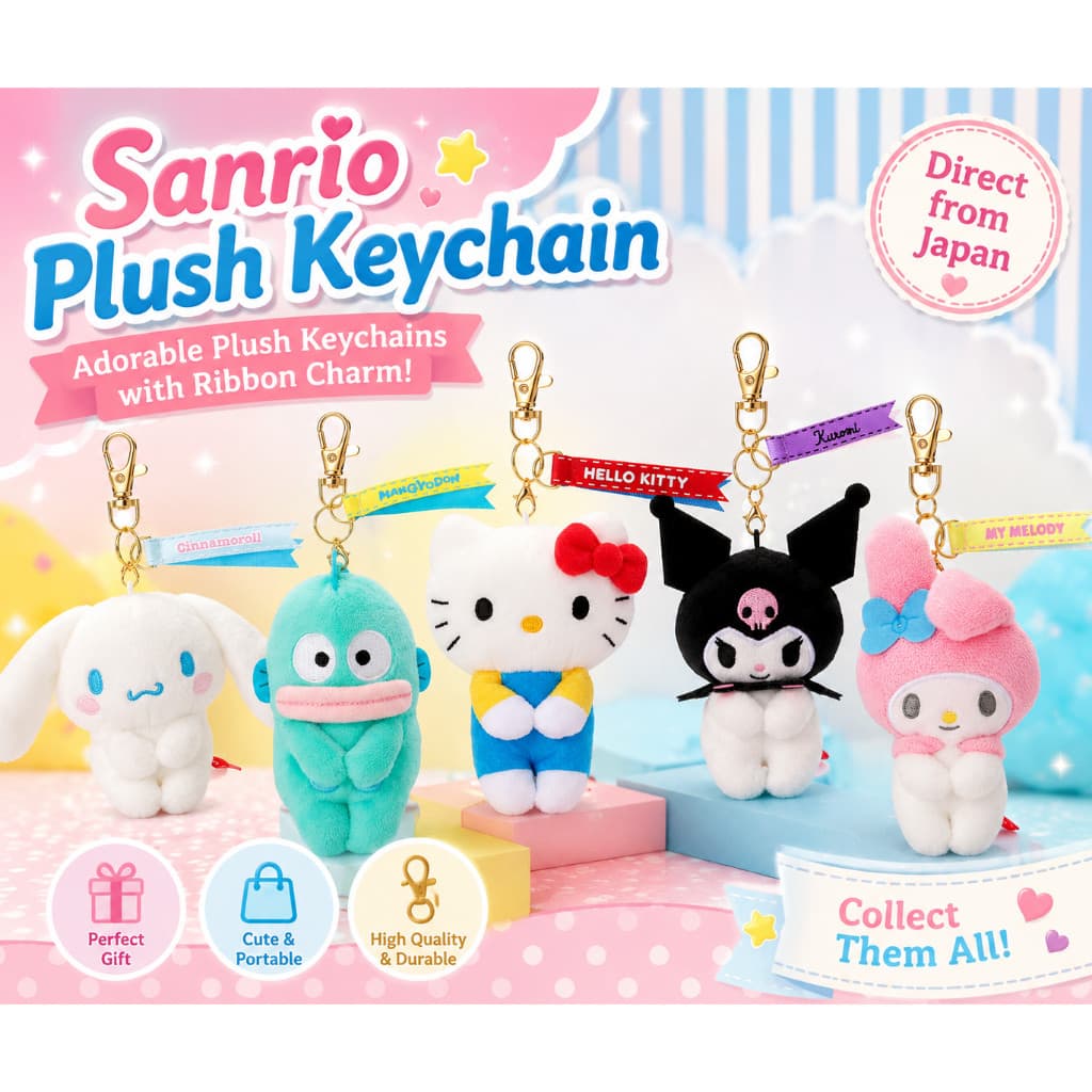 Sanrio Characters: Chokkori-san Key Charm Mascot  Height: Approx. 9 cm 【Direct from Japan】