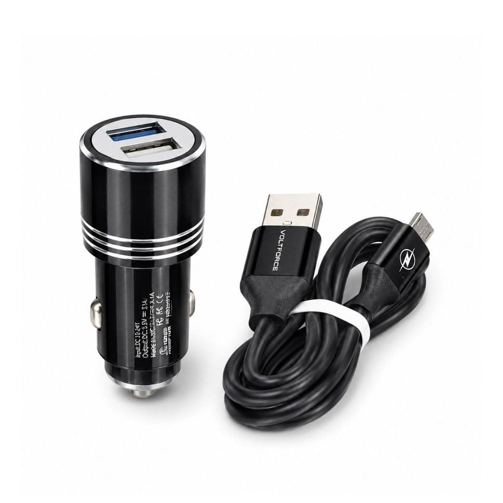 Carregador Veicular H'maston 2 USB 3.1A com Cabo Micro USB
