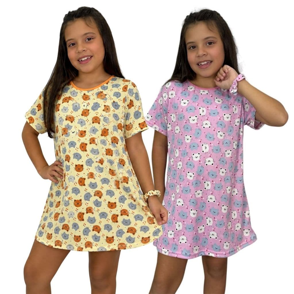 Camisola Infantil + Scrunchie Suede Canelado / Camisola Estampada Infantil