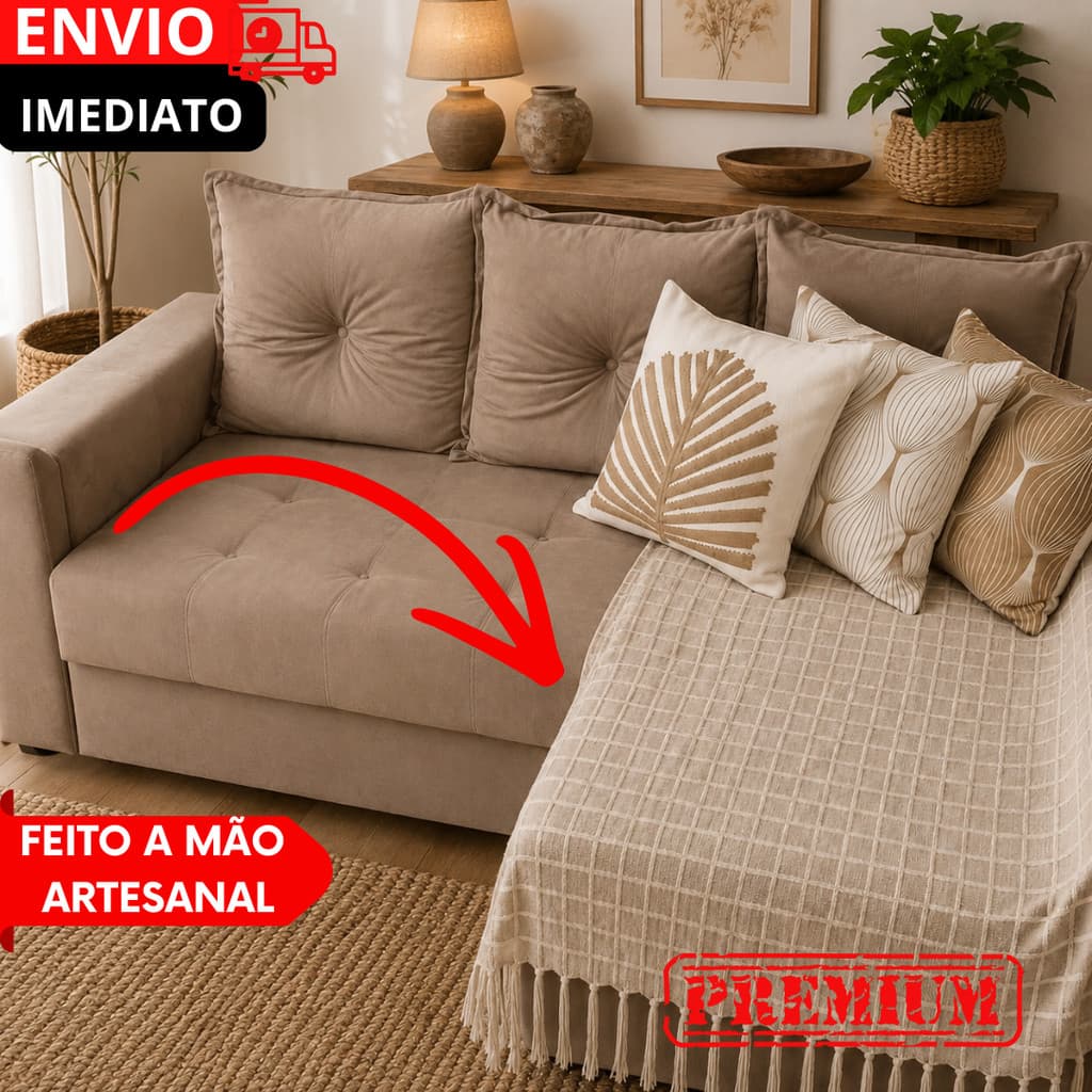 Manta Cru + cores Para Sofá e Cama 1,20x1,80m Teares Mineiro Artesanal Com Franjas | Decoração Pinterest Airbnb Peseira