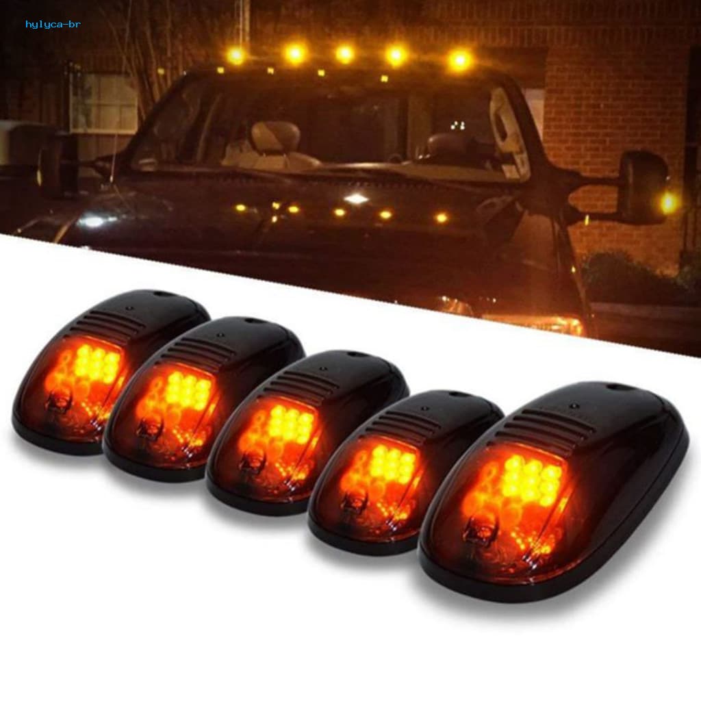 Solar Cab Lights for Trucks Battery Truck Wireless Roof Marker with Vibration Sensor No-drill Installation – Universal