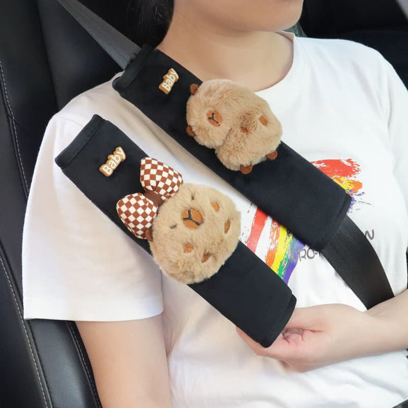 SweetPlanet cinto de segurança do carro capivara capa de ombro roupas resistentes ao desgaste bonito High-End cinto de s