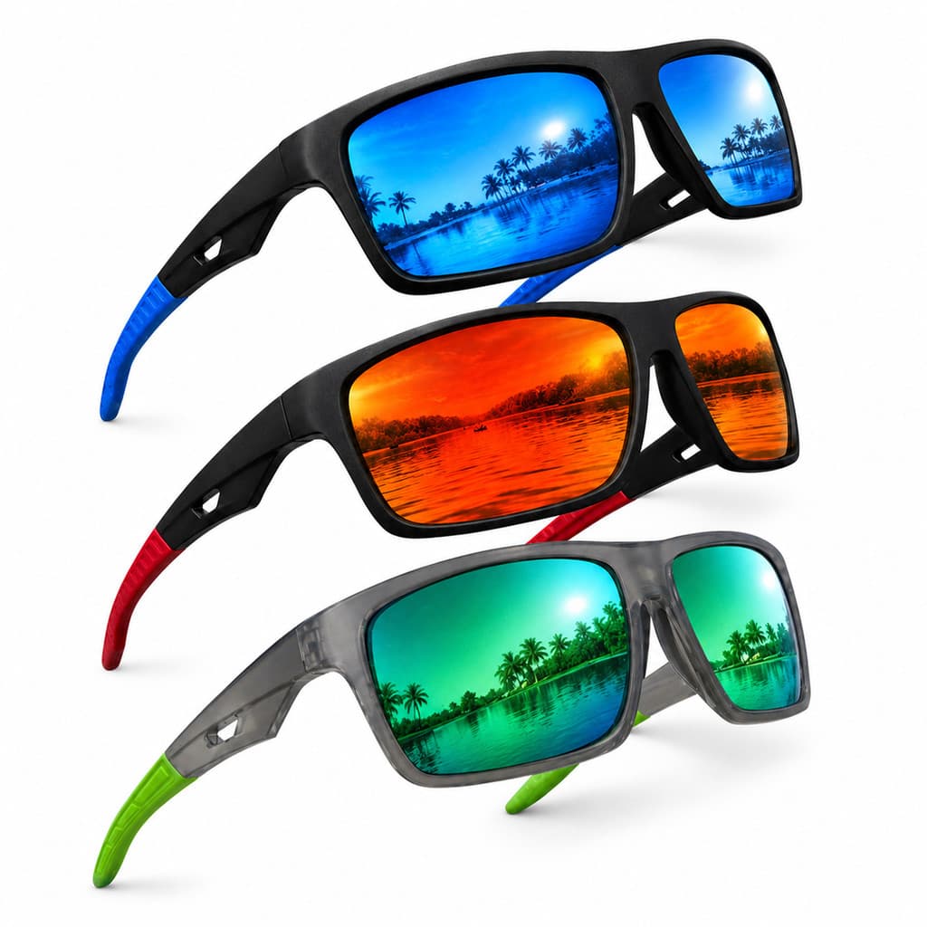 Kit 3 Óculos Polarizados Uv400 Esportivos Para Pesca Bike