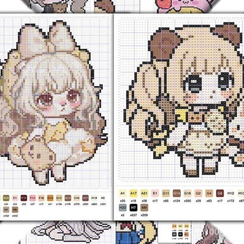 Menina Fofa] 72 Adesivos de Desenho de Quebra-Cabeça com Contas, Adesivos Decorativos de Diário em Estilo 2D, Desenho An