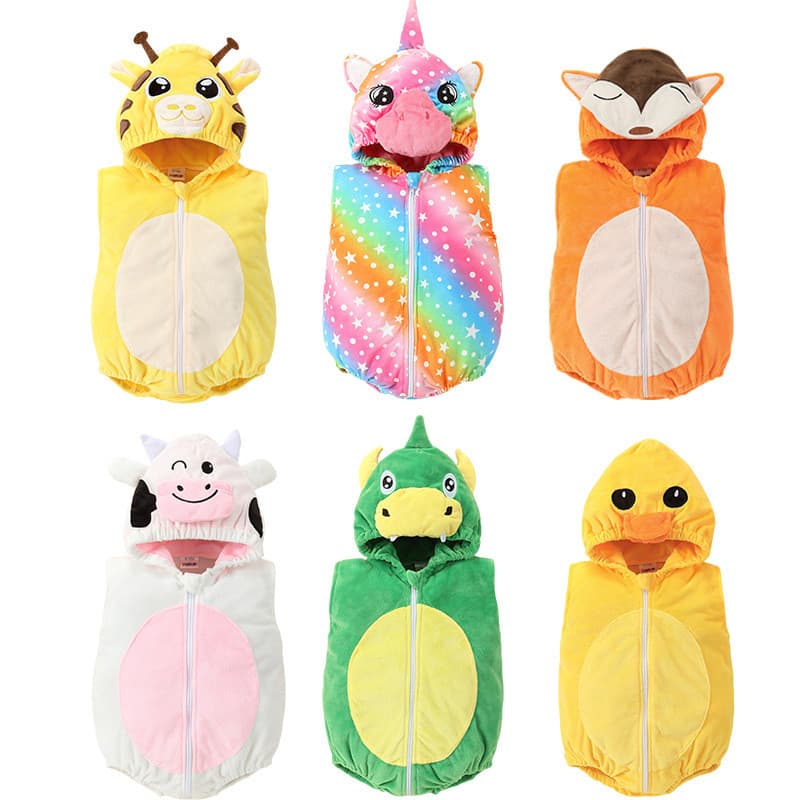 Bebê Meninas Macacão Kigurumi Pato Dinossauro Unicórnio Animal Cosplay Traje Inverno Flanela 1 A 2 Anos Crianças Meninos