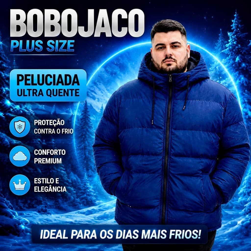 Jaqueta Bobojaco Plus Size Masculina Impermeável Capuz Removível Blusa De Frio Grande Do G1 Ao G5 Premium