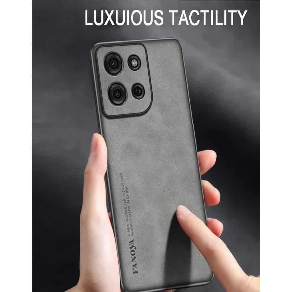Motorola Edge 60 / Edge 60 Fusion Capa Luxury Leather Couro Camurça Premium Protetora
