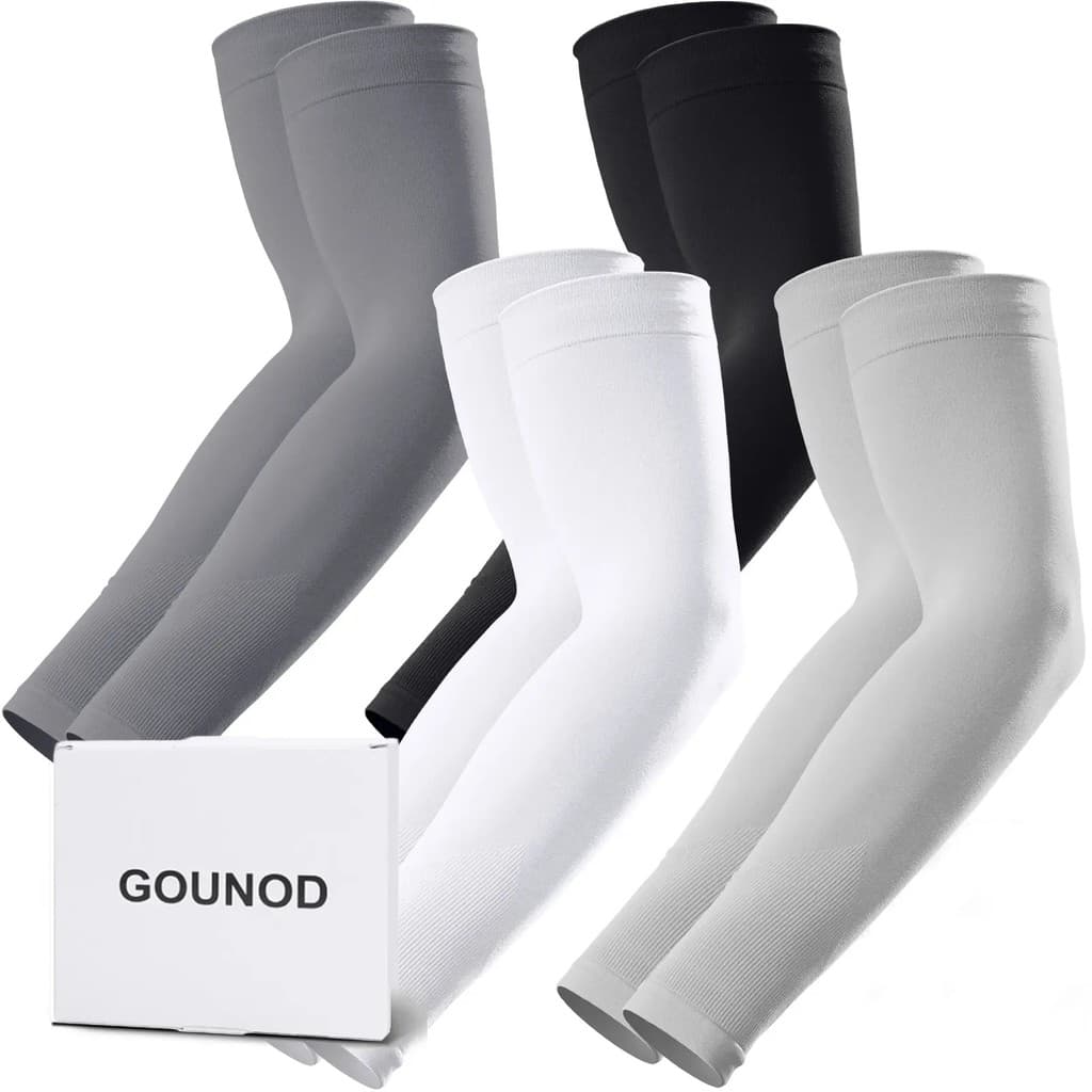 Mangas de Proteção Solar UV GOUNOD para Homens, Mulheres e Jovens, UPF 50+, Mangas de Compressão e Resfriamento para Fut