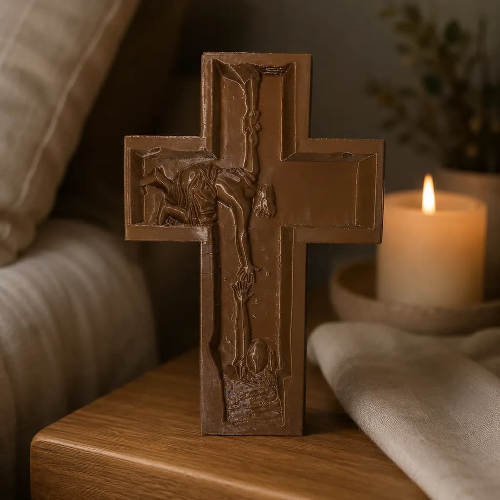 Escultura Cruz De Cristo Salvação Impressão 3d Decor Cristã Oração