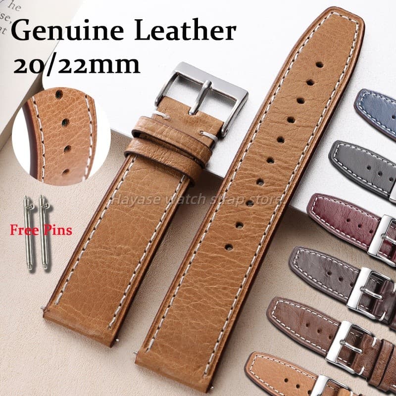 Liberação Rápida 20/22mm Pulseira De Couro Genuíno Durável Relógio Masculino Feminino Cinto