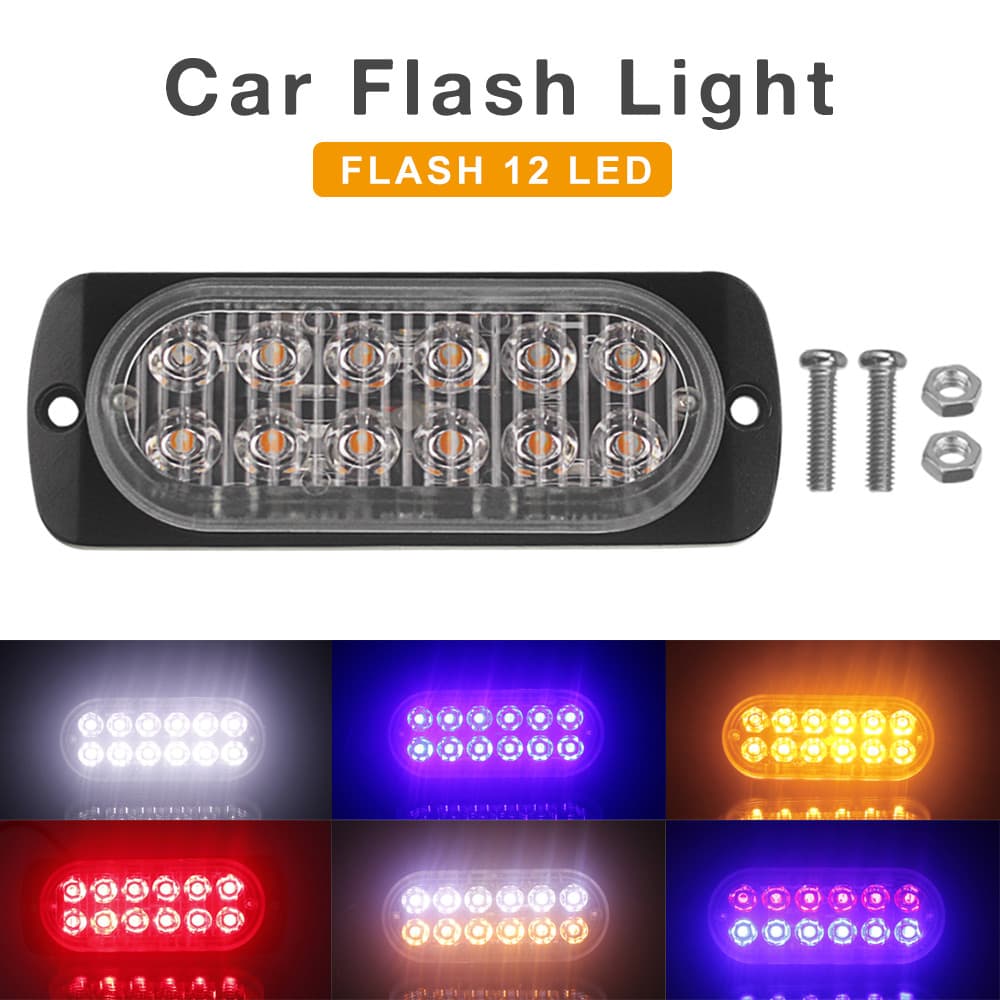 12V/24V 36W À Prova D'água Barra De Luz Estroboscópica De Emergência De 12 Leds , 3600LM , 18 Modos De Flash