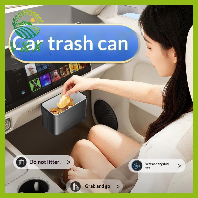 [Snowth] Lixeira De Carro Multifuncional Caixa De Armazenamento Portátil Pendurado Organizador Automático Ideal Para Lad