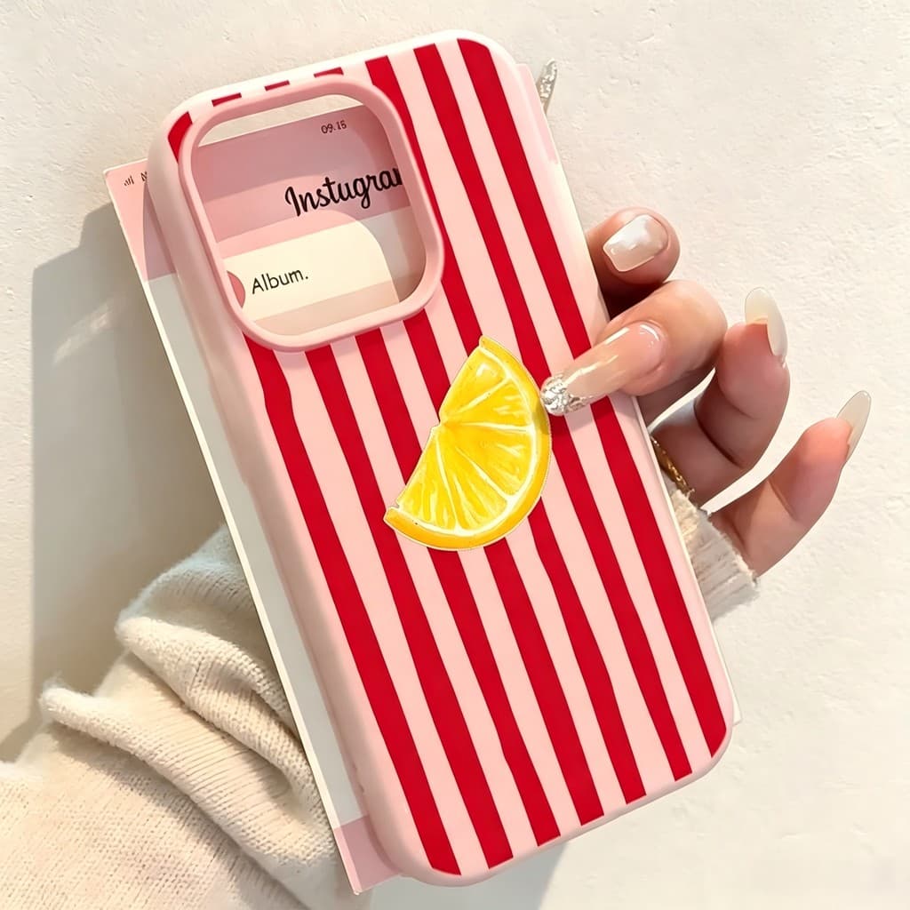 Jelly 2 Em 1 Capa Capinha Silicone Para Samsung S25 ULTRA S24 Plus S23 S22 A17 A16 A15 A14 Macarons Limão Listras Caso