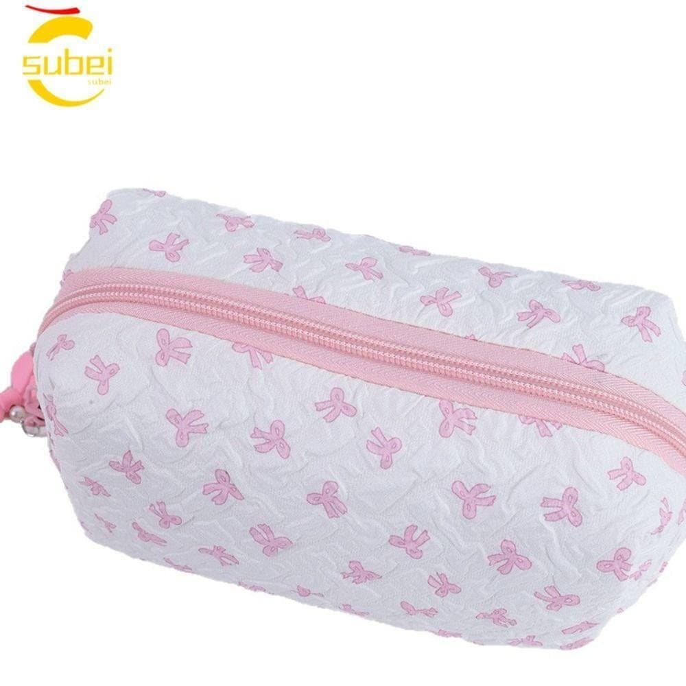 Saco De Caneta SUBEI , Lápis De Grande Capacidade Com Laço , Armazenamento Cosmético Multifuncional Portátil