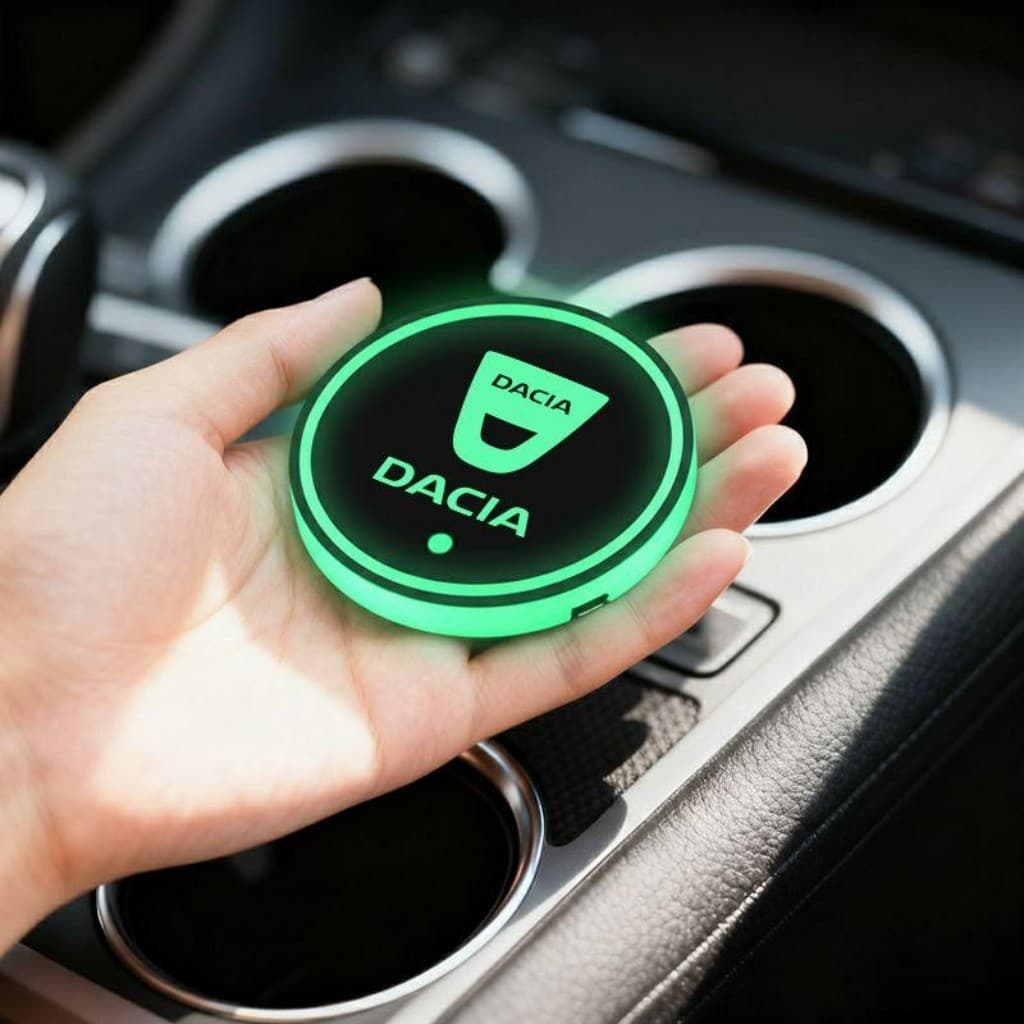 7 Cores Recarregável USB Tapete Porta Copos LED Artigos Automotivos For Dacia Duster Sandero Jogger Lodgy Logan