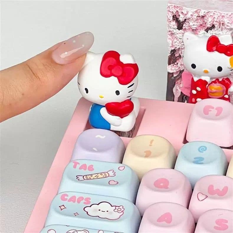 Nova Alta Qualidade HellKitty ESC Keycaps Criativo Bonito Dos Desenhos Animados KT Periférico Teclado Mecânico De Alto V