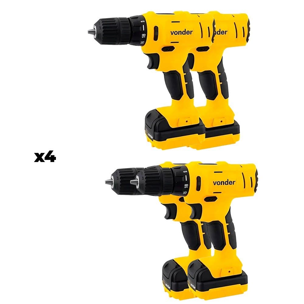 Kit 4 Parafusadeira E Furadeira 12V PFV120 Bivolt Vonder