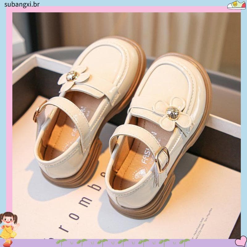 Meninas estilo coreano flor pequenos sapatos de couro 2026 início da primavera novo estilo crianças único sapatos menina